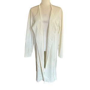 Lillusory Cardigan Ivory Duster Oversized Wool Blend XL Cozy Career Coastal